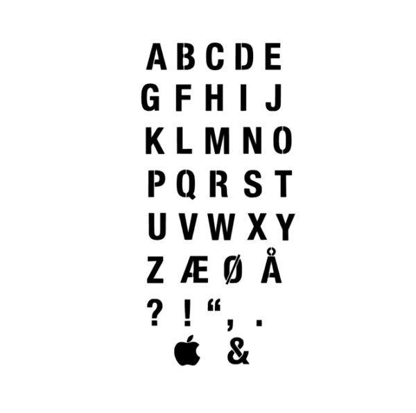  "Helvetica" - Alfabet stencil