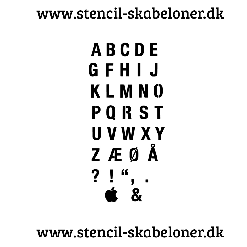 Helvetica Alfabet Stencil Lav Flotte Skilte Citater Eller