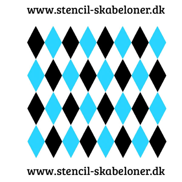 Stencil med harlekin terne til dekoration af møbler