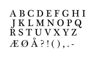 Almindelig skrift - alfabet stencil - store bogstaver