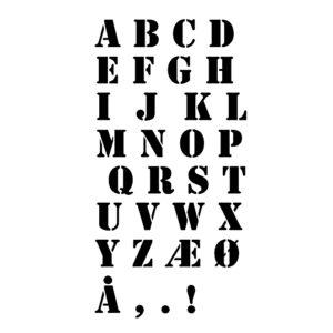 10 cm bogstaver - stencils skrifttypen