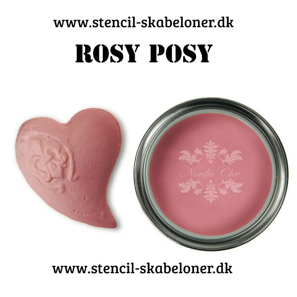 Rosy Posy er en rig lyserød kalkmaling som igen bevæger sig inden for Bohé farvespektret - virkelig en fræk farve med karakter