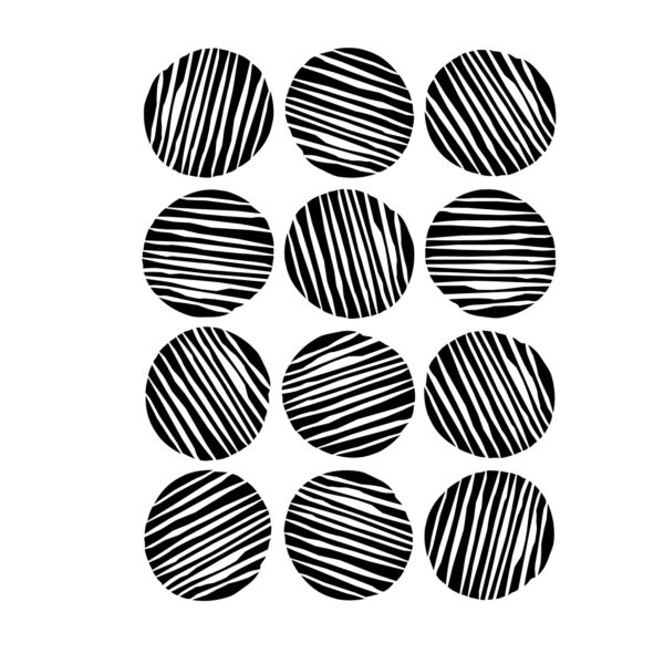 12 skæve cirkler med mønster 3