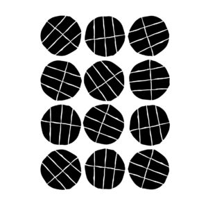 12 skæve cirkler med mønster 1