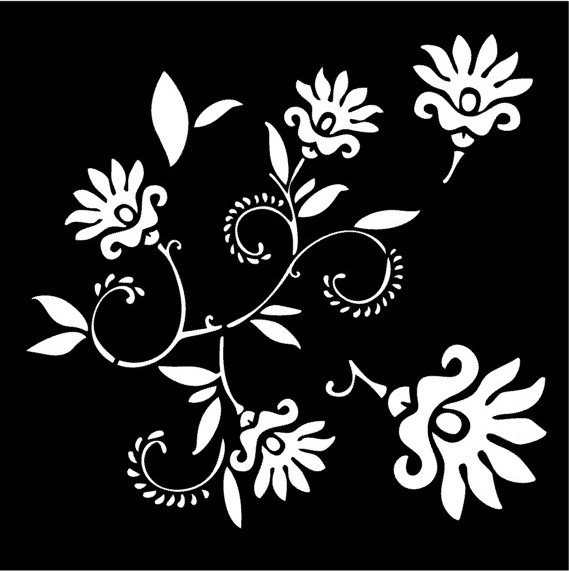 Blomster stencil dancing flowers