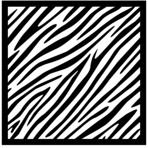 En detaljeret stencil, der nøjagtigt gengiver zebraens karakteristiske striber og mønster.