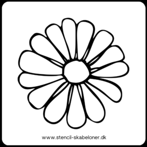 Håndtegnet blomster stencil med tynd outline, perfekt til større baggrunde på malerier og gelli print