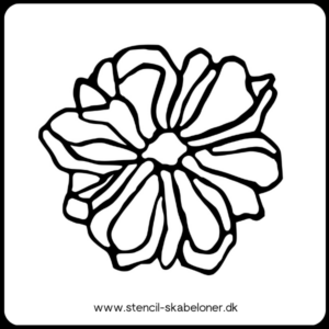 Håndtegnet blomster stencil i rustik stil med tynd streg, perfekt til DIY-projekter