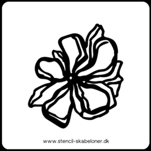 Håndtegnet blomster stencil i rustik stil med tykkere streg, perfekt til DIY-projekter