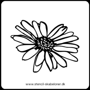 Håndtegnet blomster stencil med tynd streg, ideel til gelli print, scrapbooking og baggrunde