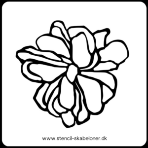 Rustik håndtegnet blomster stencil, velegnet til gelli print og kreative projekter