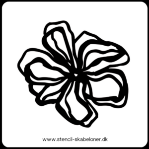 Rustik håndtegnet blomster stencil med tykkere streg, velegnet til gelli print og scrapbooking