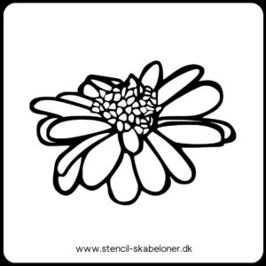 Håndtegnet blomster stencil i delikat outline, ideel til baggrunde på malerier og scrapbooking