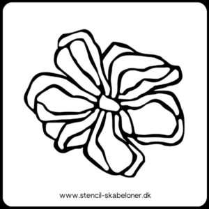 Håndtegnet blomster stencil med spraglet, rustikt design og tynd streg