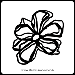 Håndtegnet blomster stencil med tykke streger, perfekt til scrapbooking og kreative projekter