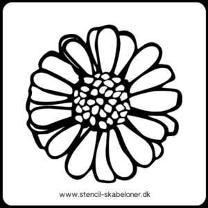 Håndtegnet blomster stencil med elegant design, ideel til store baggrunde og gelli print