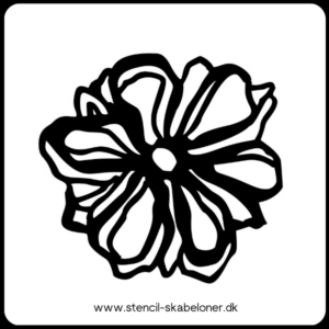 Håndtegnet blomster stencil med tykkere streg, ideel til DIY og gelli print