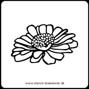 Håndtegnet blomster stencil med tynd streg, designet til scrapbooking, gelli print og malerier