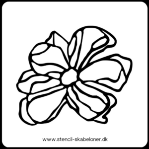 Håndtegnet blomster stencil i rustik stil med tynd streg, perfekt til scrapbooking og DIY