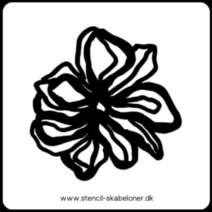 Håndtegnet blomster stencil med tykkere streg, ideel til gelli print og scrapbooking