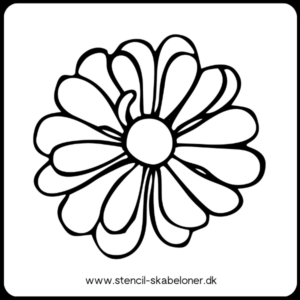 Håndtegnet blomster skabelon i delikat outline, perfekt til scrapbooking og malerier