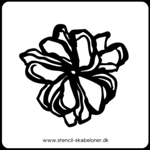 Håndtegnet blomster stencil med rustikt design og tykkere streger, perfekt til kreative projekter