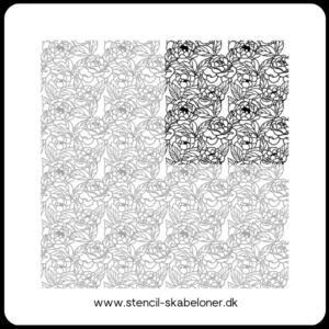 Gentagende mønster med blomster stencil og pæon design på vægge
