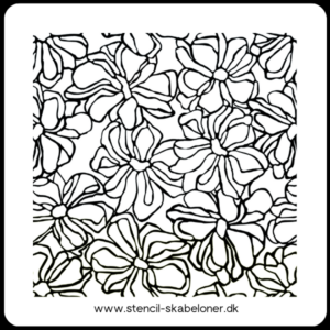 Håndtegnede blomster stencil brugt til kreative projekter som scrapbooking, kort og gelli print
