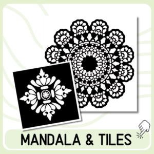 Mandala og tiles stencils