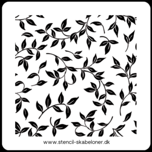 Blad skabelon med repeat pattern anvendt på vægge og møbler