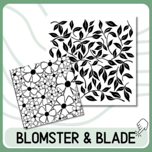 Blomster og blade stencils