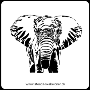 Elefant Stencil – Detaljeret stencil til store vægdekorationer og kunstværker.