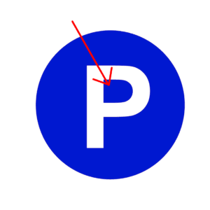 Illustration med pil der viser hvor broen skal placeres i maleskabelonens bogstav