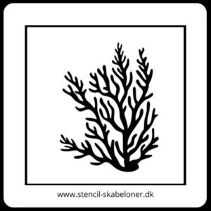 Stencil med korallignende havplante – velegnet til undervandstema