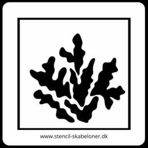 Havplante stencil med fligede former – til maling og undervandstema i lag-på-lag