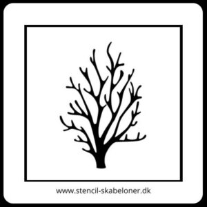 Stencil med åben havplante i koralstil – til undervandsdekoration