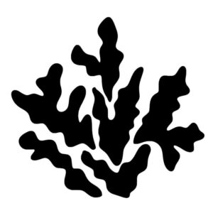Havplante stencil med fligede former – til maling og undervandstema i lag-på-lag