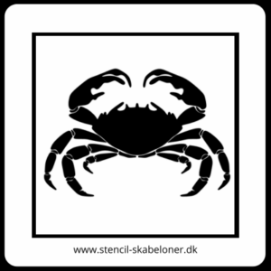 Naturtro stencil med krabbe – velegnet til strandtema og kreative projekter