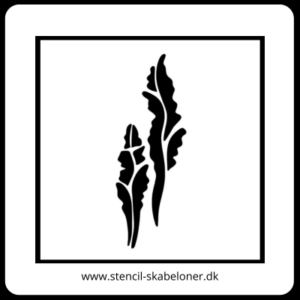Stencil med to bølgende vandplanter – til maling, mixed media og undervandstema