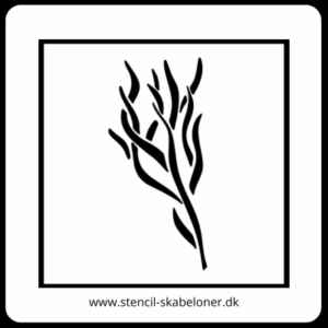 Tang stencil med bølgende havplanter – til maling, mixed media og undervandstema
