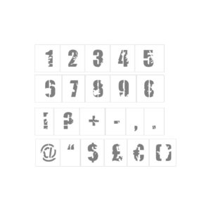 Tal og symboler i rustik stencil-stil til kreative projekter