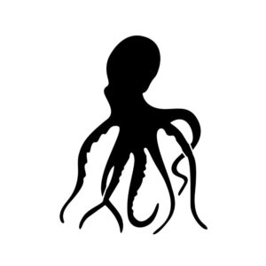Blæksprutte stencil skabelon med lange fangarme til væg og møbler