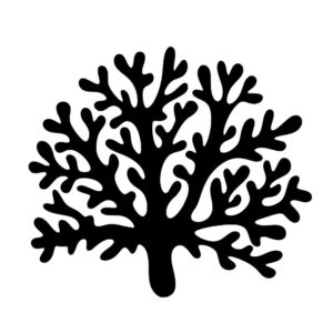 Forgrenet koral stencil skabelon klar til maling på vægge og møbler i valgfri farver.