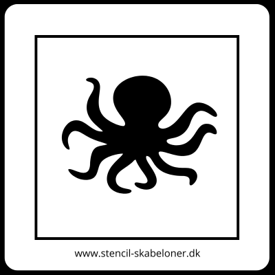 Enkel blæksprutte stencil skabelon med brede arme til børneværelset.