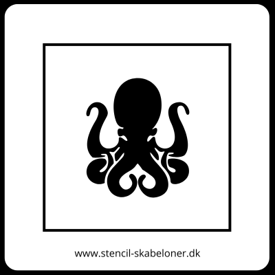 Symmetrisk blæksprutte stencil skabelon til maritim dekoration.
