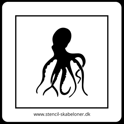 Blæksprutte stencil skabelon med lange fangarme til væg og møbler