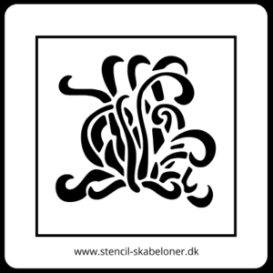 Dekorativ stencil skabelon af koral med snørklede og organiske former.