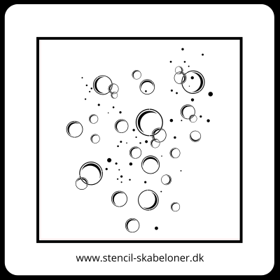 Stencil skabelon med mange små og store bobler til havtema.